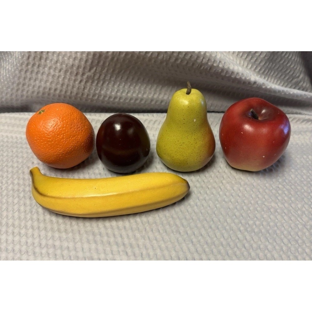 Vintage 1960s Life‎ Size Decorative Ceramic Fruit Apple Orange Pear Banana Plum